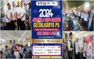 MERIAHNYA JOB FAIR & EXPO CAMPUS SERTA GELAR KARYA P5 2024 DI SMK NEGERI 4 PATI